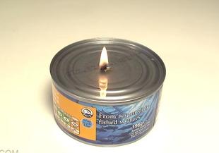 Как се прави свещ от консерва риба тон