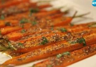 Салата от печени моркови с горчица