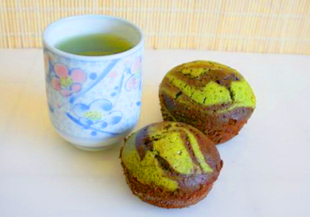 Кексчета със зелен чай и шоколад