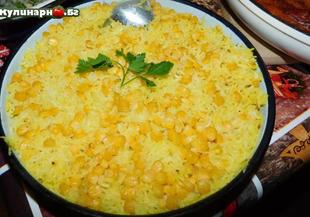 Постен ориз с царевица на фурна