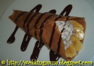 Шоколадови палачинки с банан и сладолед