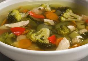 Диетична супа със зеленчуци и пилешко