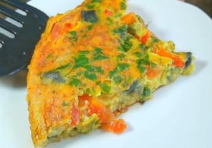 Солен кекс със зеленчуци на тиган