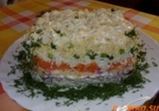 Салата Птиче мляко с картофи, моркови и майонеза