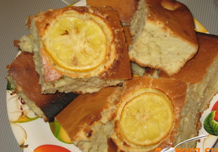 Лимонов пирог с резени цитрусови плодове