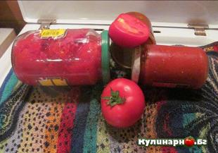 Зимнина от белени домати с целина