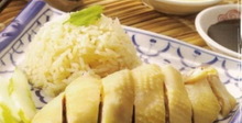 Задушен ориз с варено пиле и три вида сос