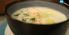 Рибена супа с картофи, лук и сметана