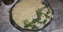 Салата Мимоза с риба и картофи