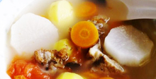 Супа “АБВ” с печен свински джолан