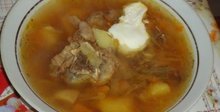 Супа щи с телешко и печено зеле