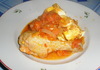 Пиле с доматен сос и пържени яйца