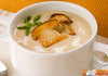 Супа с карфиол, сметана и жарени гъби