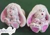 Триизмерни фигури на сладки зайчета от тесто
