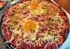 Домашна богата пица с три вида месо, гъби и яйца