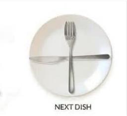 Нож и вилица показват че е време за следващата чиния