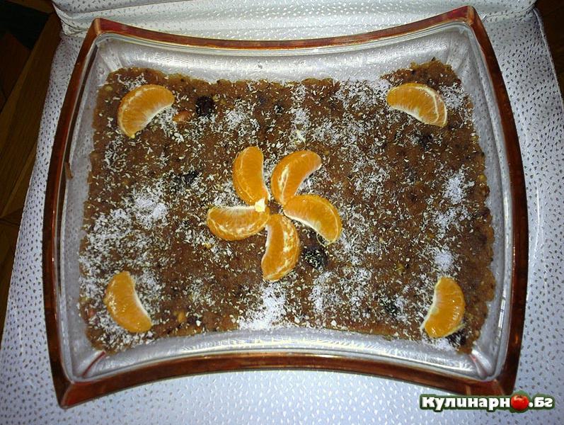 десерт с грис, канела, ванилия и лимонови кори